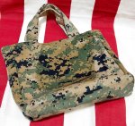 画像6: 米軍実物　USMC MARINES　BDU生地　迷彩リメイクミニバッグ　リバーシブル (6)