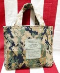 画像1: 米軍実物　USMC MARINES　BDU生地　迷彩リメイクミニバッグ　リバーシブル (1)