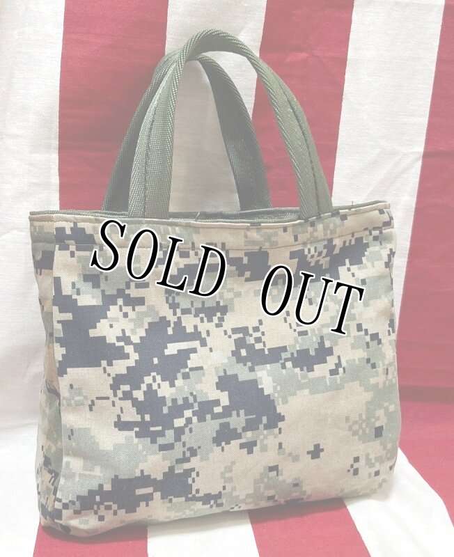 画像5: 米軍実物 USED生地 リメイクミニバッグ リバーシブル (5)