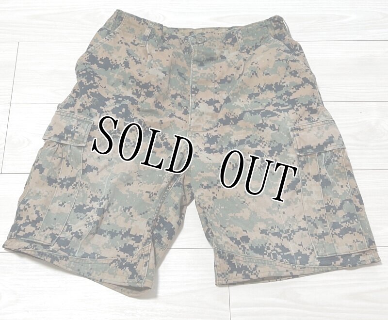 画像1: 海兵隊実物 USMC ウッドランドマーパットハーフパンツ　MEDIUM (1)