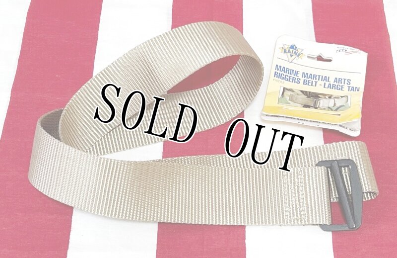 画像1: 米軍実物　USMC BDUベルト　TAN　LARGE　113cm (1)