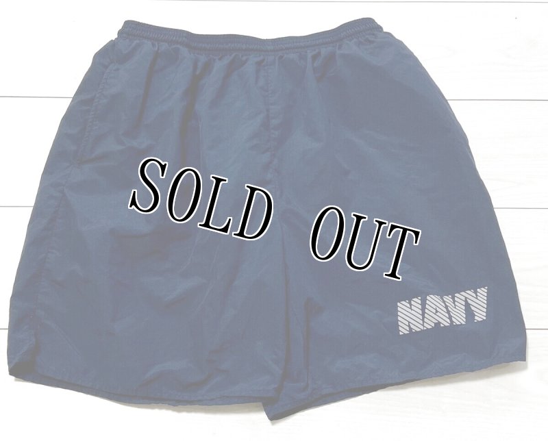画像1: 米軍実物　US NAVY　トレーニングハーフパンツ 　LARGE (1)