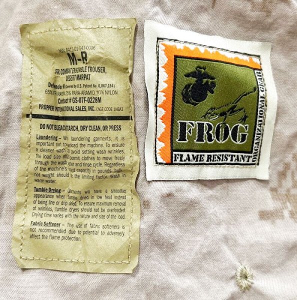 米軍実物 USMC FROG デザートマーパットコンバットパンツ M-R CRYE