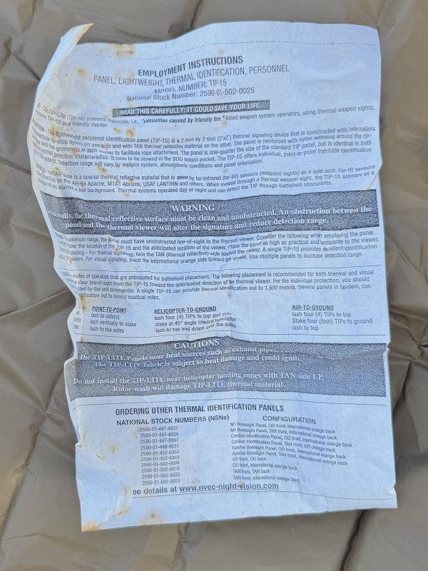 画像8: 米軍実物  TIP-15 サーマル アイデンティフィケーション  個人識別 パネル (8)