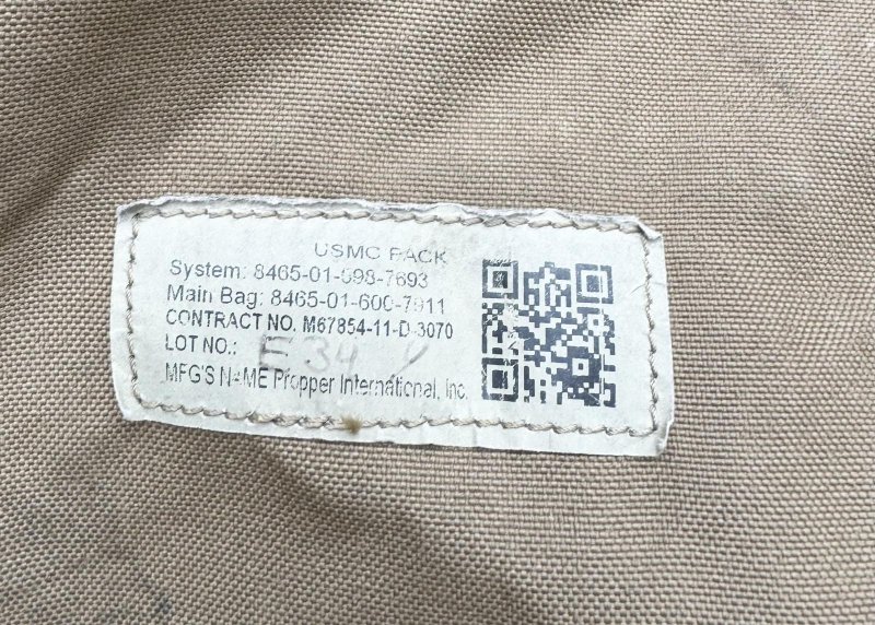 画像16: 米軍海兵隊実物  USMC PACK FILBE  メインパック ハーネス コヨーテ (16)
