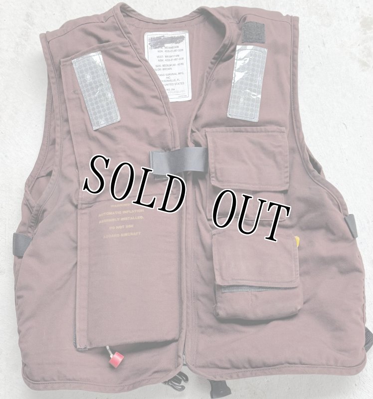 画像4: 米軍実物 LIFE RESERVER VEST　ブラウン　M (4)