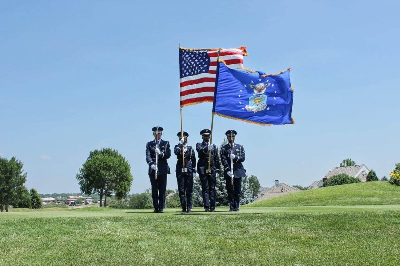 画像1: 米軍実物 空軍 AIR FORCES フラッグ ポールセット (1)