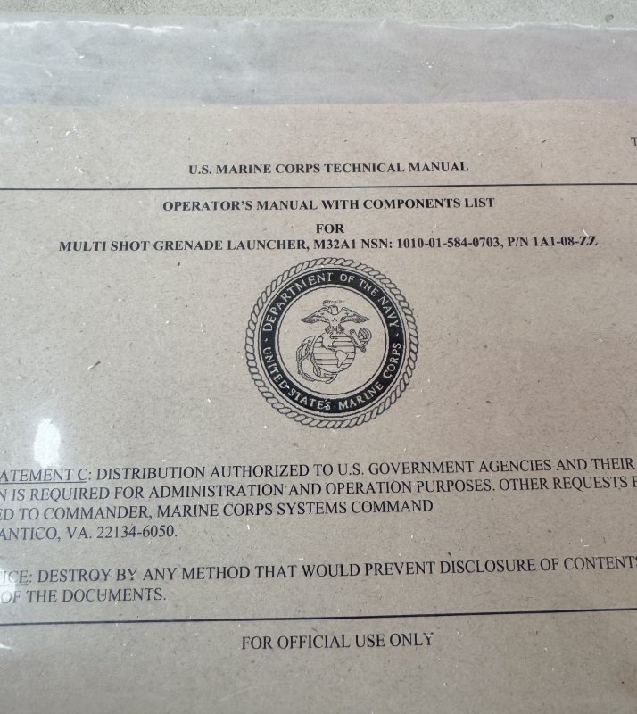 画像2: 米軍実物 Launcher Grenade Multi-Shot 40mm M32A1 マニュアル (2)