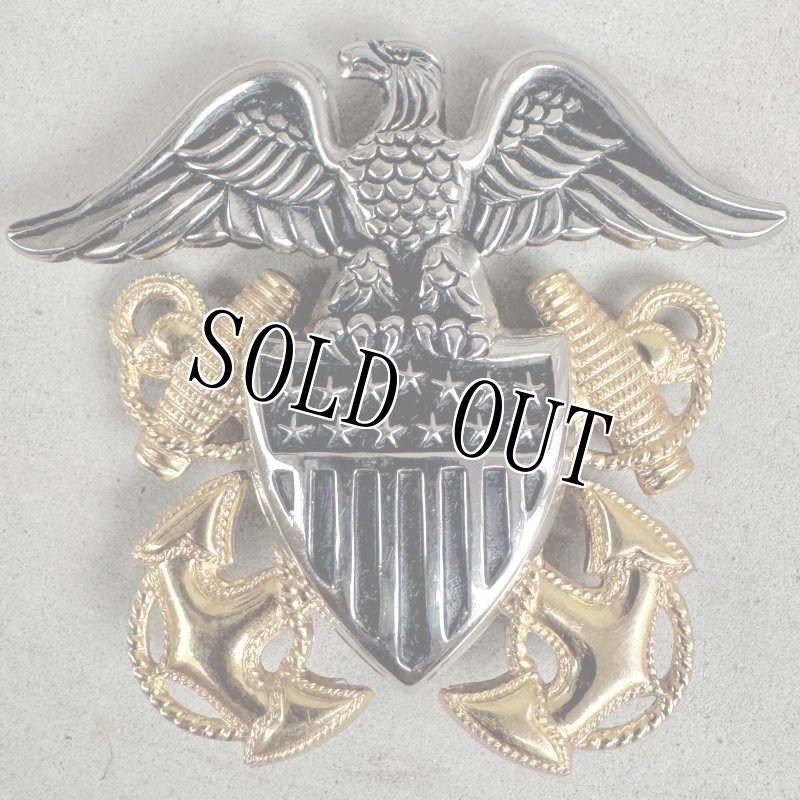 画像1: 米軍実物 U.S.NAVY ドレスキャップ 将校 帽章 (1)