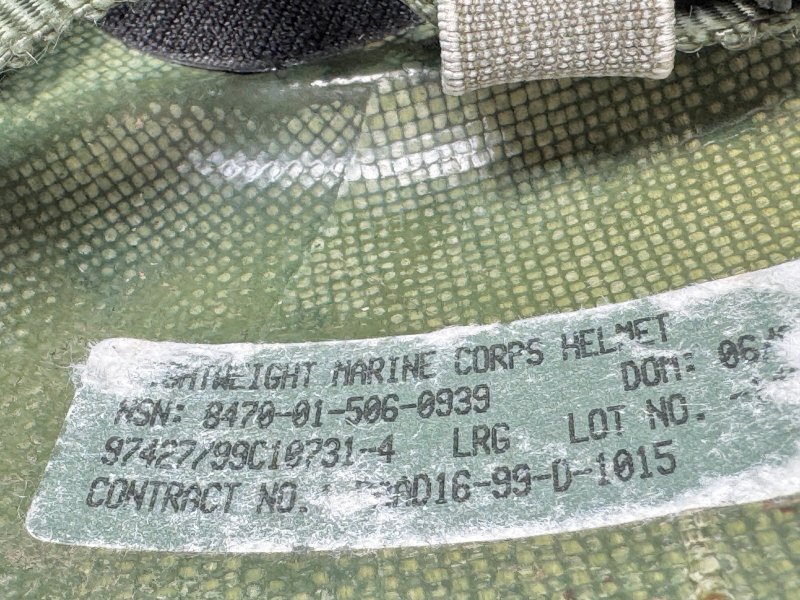 画像19: 海兵隊実物 USMC LWH GENTEX  ライトウェイト ヘルメット　L-3 (19)