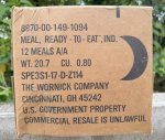 画像2: 米軍実物 ワーニック社 MREレーション/戦闘食 MENU-B 12個セット 2023年5月検品 (2)