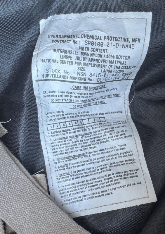 画像7: 米軍実物 科学防護服 デザート3C　 ケミカル パンツ　L-L (7)