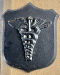 画像3: 米軍実物 ビンテージ US NAVY USMC Corps Medical Shield 襟章ピン (3)