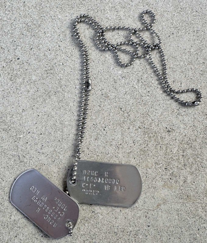 画像1: 海兵隊実物 US MARINE ドッグタグ　 (1)