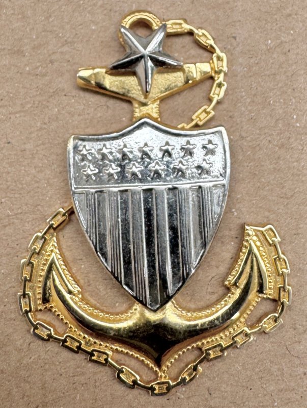 画像1: 米軍実物 湾岸警備隊 U.S. COAST GUARD SENIOR CHIEF PETTY OFFICER キャップ  帽章 (1)