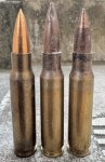 画像1: 米軍実物 7.62mm 空薬莢 薬莢 3個 セット 使用済み 安全品 (1)