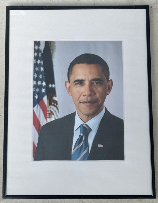 画像1: 米軍実物 バラク・オバマ大統領 コマンダー・イン・チーフ  軍事規定 公式ポートレート (1)