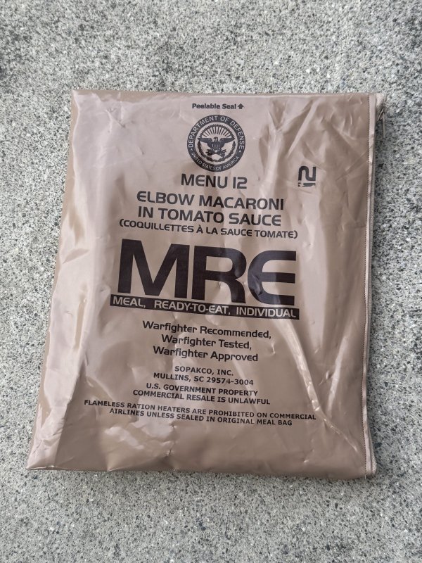 画像1: 米軍実物【SOPAKCO】MREレーション/戦闘食 MENU-12 ポーチ 2024年2月検 (1)