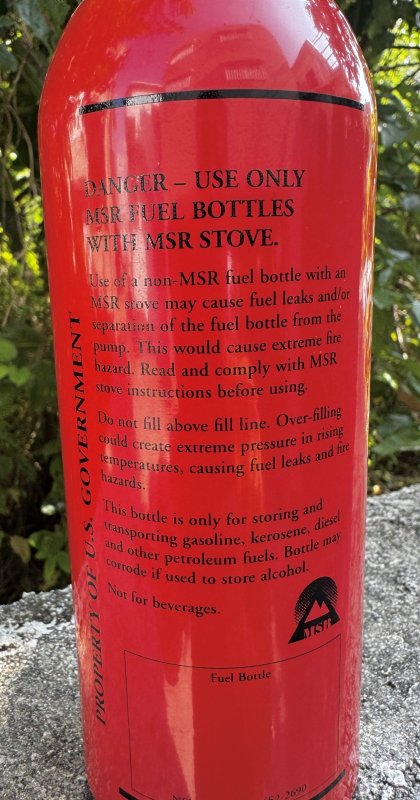 画像5: 海兵隊実物 軍用ガソリン MSR USMC 22oz 650ml フューエル ボトル マルチ燃料  (5)