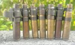 画像1: 米軍実物 12.7mm弾 空薬莢 ベルトリンク セット 7発 使用済み 安全品 (1)