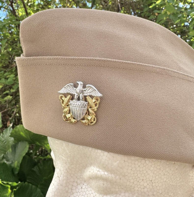 画像5: 米軍実物 NAVY OFFICER CHIEF PETTY OFFICER KHAKI ギャリソン キャップ　 (5)