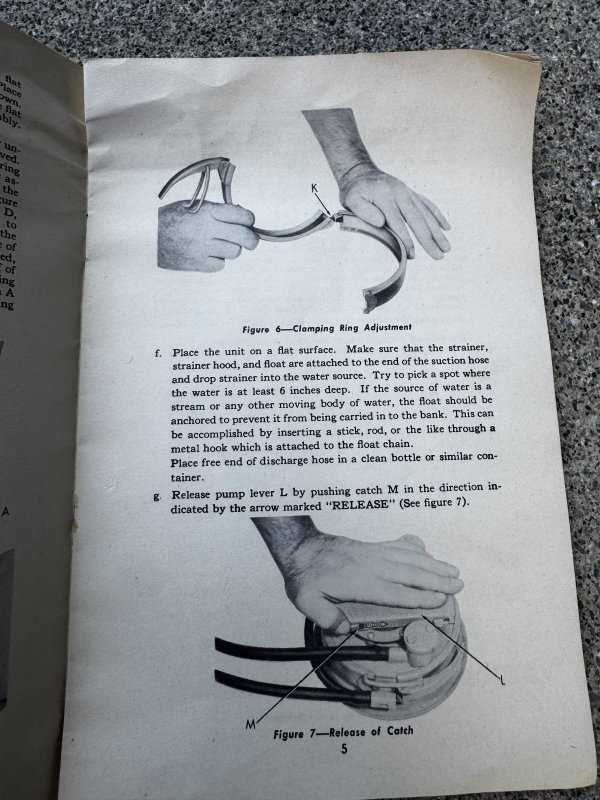 画像22: 米軍実物 1950年代 ウォーター ピュリフィケーション ユニット ハンド オペレイテッド ナップザック パック (22)