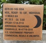 画像2: 米軍実物 2024年10月検【アメリカル】MREレーション/戦闘食 MENU-A (2)