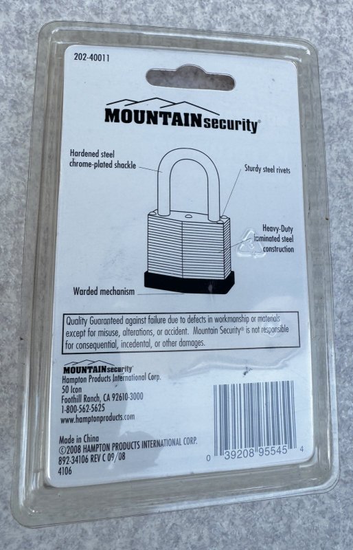 画像4: 米軍放出品 MOUNTAIN SECURITY 南京錠 (4)