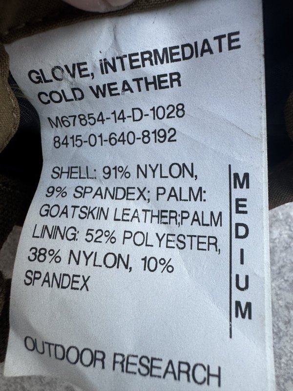 画像10: 米軍実物　ORアウトドアリサーチ   GLOVE,INTERMEDIATE COLD WEATHER MEDIUM (10)