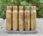 画像1: 米軍実物 7.62mm 空薬莢5連 薬莢 クリップ セット 使用済み 安全品 (1)