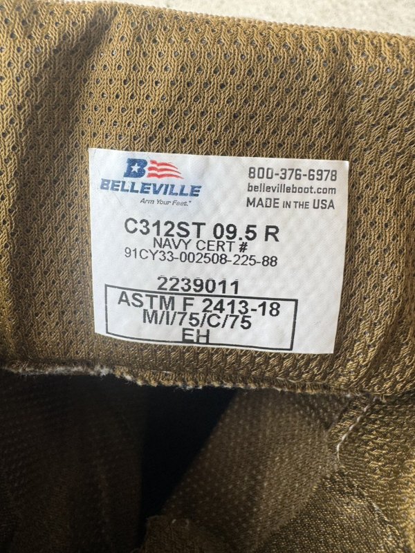 画像11: 米軍実物 Belleville NAVY CERT  タクティカル コンバット ブーツ  スティール・トゥ C312ST　 (11)