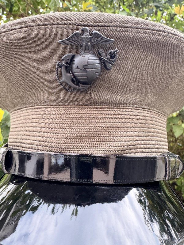 画像5: 米軍実物 US MARINE 将校 サービス ドレス キャップ    7-3/8 (5)