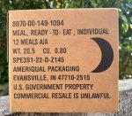 画像2: 米軍実物 2025年10月検【アメリカル】MREレーション非常食/戦闘食 MENU-A (2)