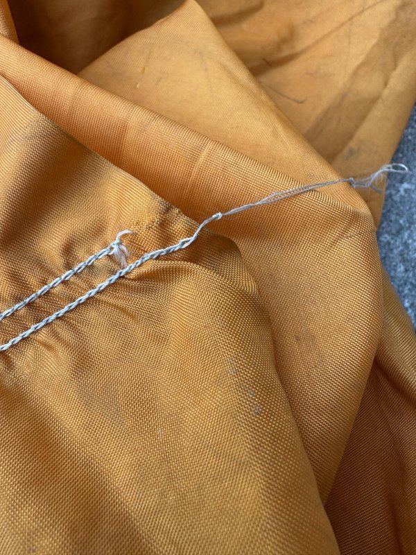 画像11: 米軍実物  1986年代 米軍 航空便 巾着布製大型 オレンジ 8-86 1986年8月 収納 ナイロン キャンバス ヴィンテージ 80年代 (11)