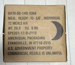 画像3: 米軍実物 2025年10月検【アメリカル】MREレーション非常食/戦闘食 MENU-B (3)