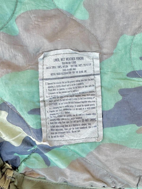 画像6: 米軍実物 ポンチョライナー  ウッドランドカモ 迷彩　 (6)