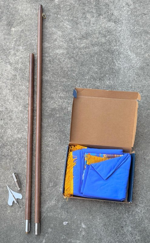 画像12: 米軍実物 空軍 AIR FORCES フラッグ ポールセット (12)