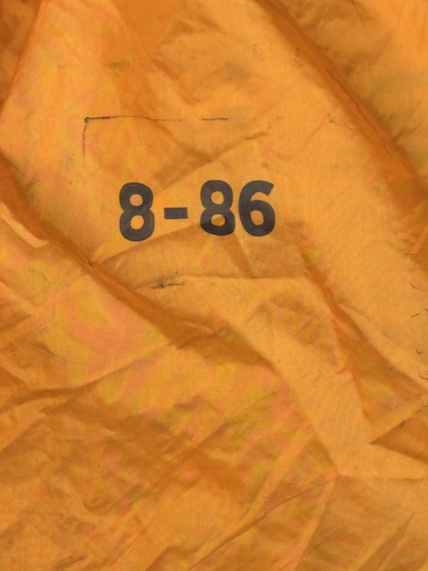 画像5: 米軍実物  1986年代 米軍 航空便 巾着布製大型 オレンジ 8-86 1986年8月 収納 ナイロン キャンバス ヴィンテージ 80年代 (5)