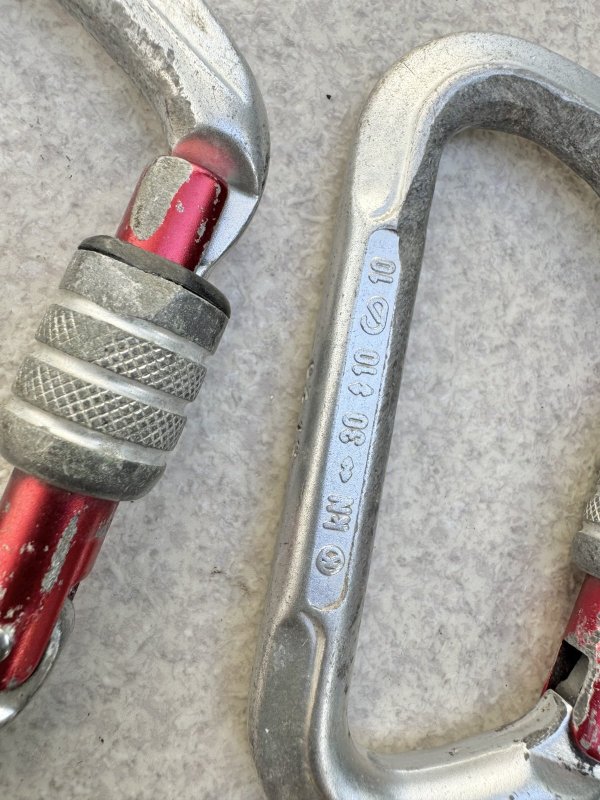 画像8: 米軍放出品 クライミングテクノロジー(CT) D型カラビナ ラージスチールSG  2個 (8)