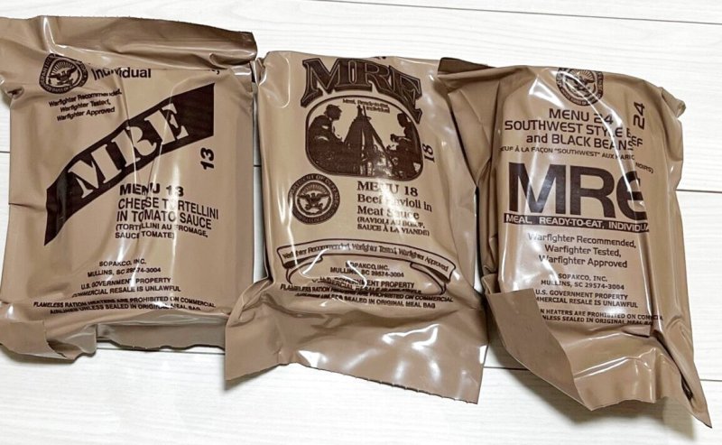 画像1: 米軍実物 2024年検【SOPAKCO】MREレーション/戦闘食 3個セット キャンプ 車中泊 (1)
