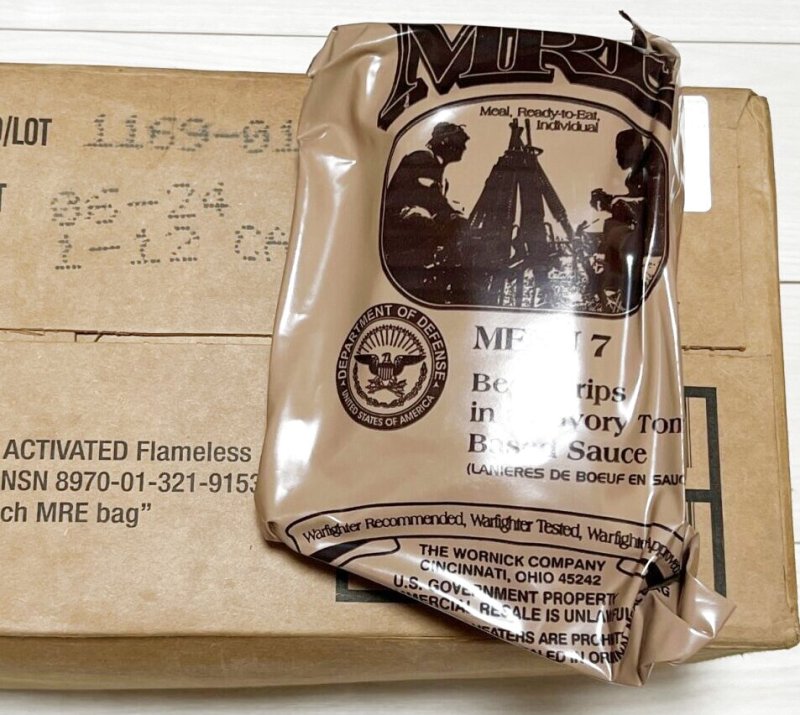 画像1: 米軍実物 2024年検 【ワーニック社】 MREレーション/戦闘食　MENU-7 (1)