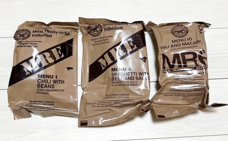 画像1: 米軍実物 2024年検【ワーニック】MREレーション/戦闘食 3個セット　キャンプ 車中泊 (1)