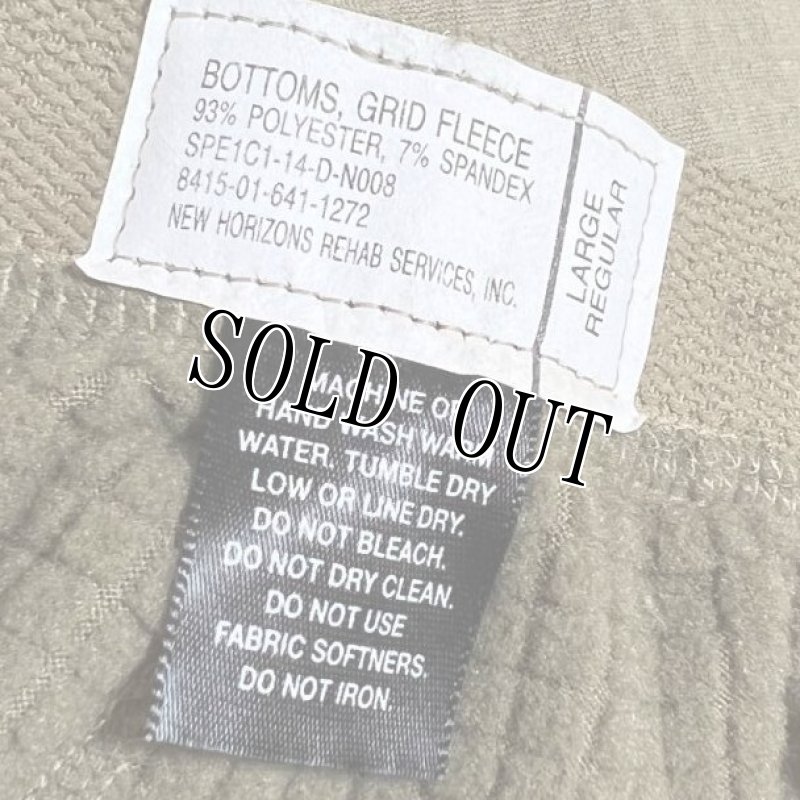 画像3: 米軍実物 BOTTOMS,GRID FLEECE　フリースパンツ　LARGE-REGULAR (3)