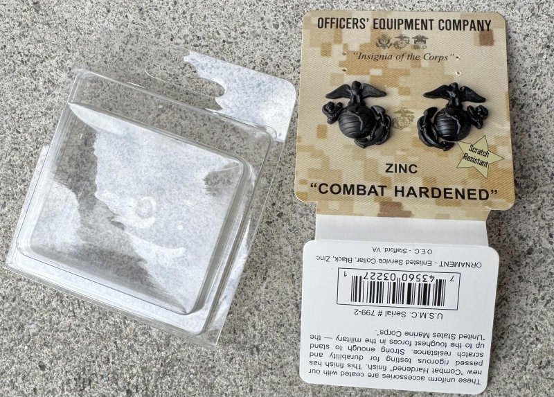 画像1: 米軍実物 U.S.MARINE　海兵隊 襟章（小）1ペア (1)