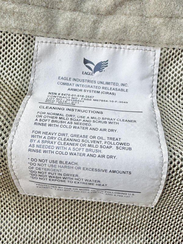 画像13: 米軍実物 EAGLE製 FSBE CIRAS  アーマーキャリアー コヨーテ　MEDIUM (13)