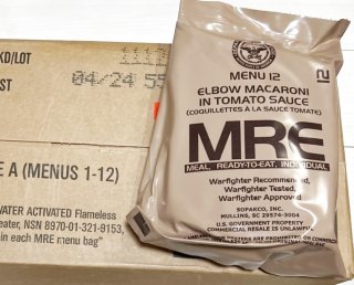 米軍実物 MRE/SOPAKCO MEAL ReadyToEat レーション 2020検品/4個セット