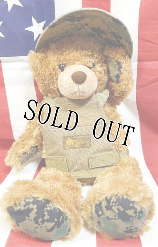 画像2: 米軍放出品 USMC 海兵隊 ミリタリー オードナンスプレキャリ着用ベアー　 (2)