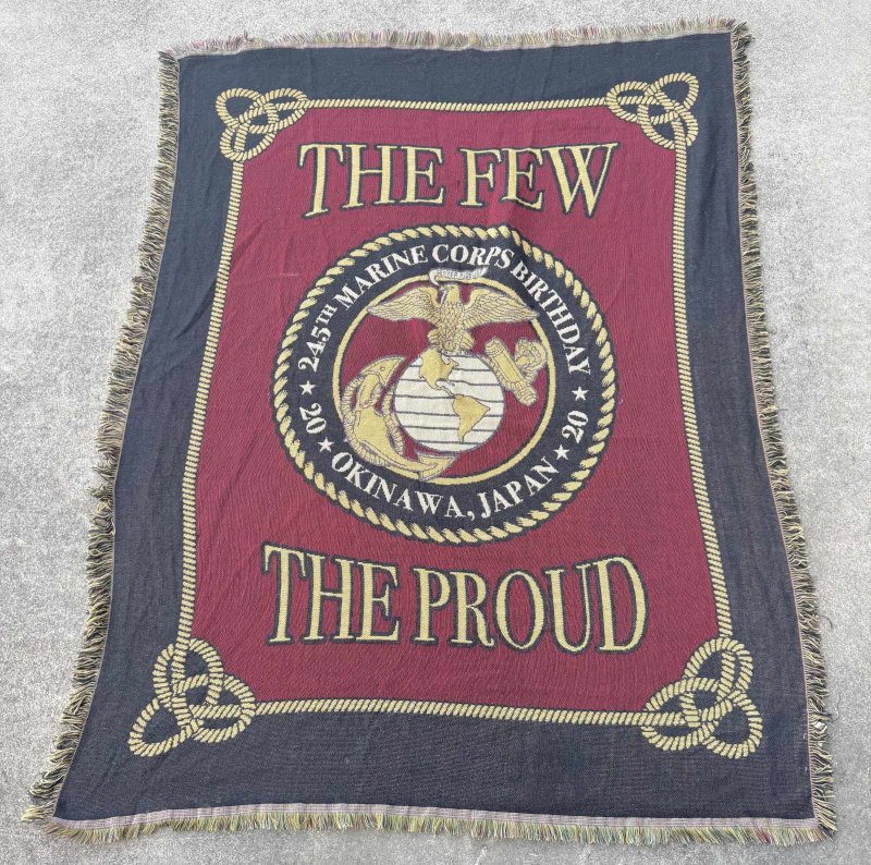 画像1: 米軍実物 USMC モニュメント ブランケット ラグ　タペストリー (1)