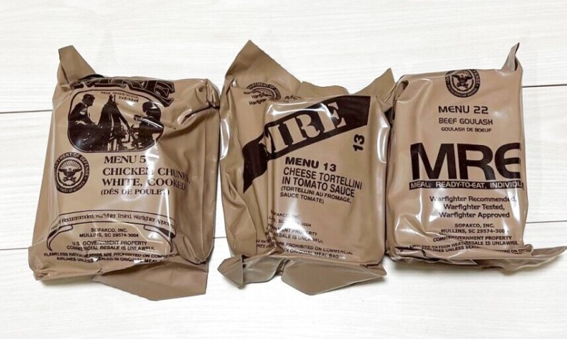 画像1: 米軍実物 2024年検【SOPAKCO】MREレーション/戦闘食 3個セット キャンプ 車中泊 (1)