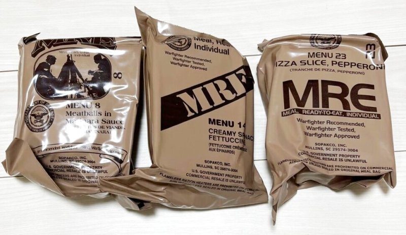 画像1: 米軍実物 2024年検【SOPAKCO】MREレーション/戦闘食 3個セット キャンプ 車中泊 (1)